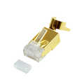 RJ45 modular plug, Cat.8.1/Cat.6A, shielded, gold-plated, 10 stuks